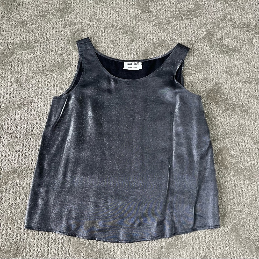 EUC Vintage Women's David Dart for Force One Tank Top size Large in Silver